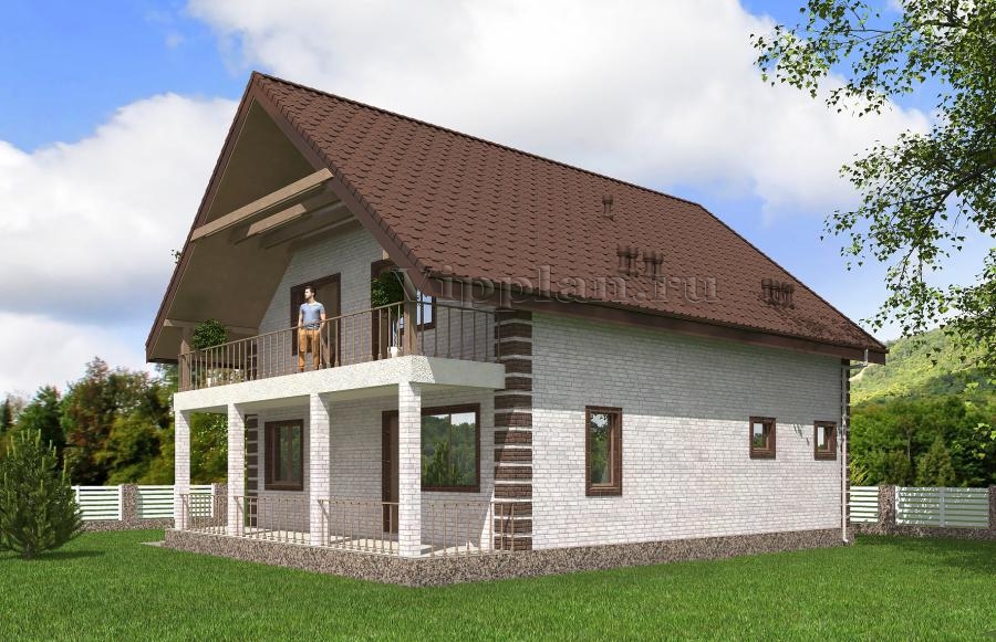 Одноэтажный дом с мансардой