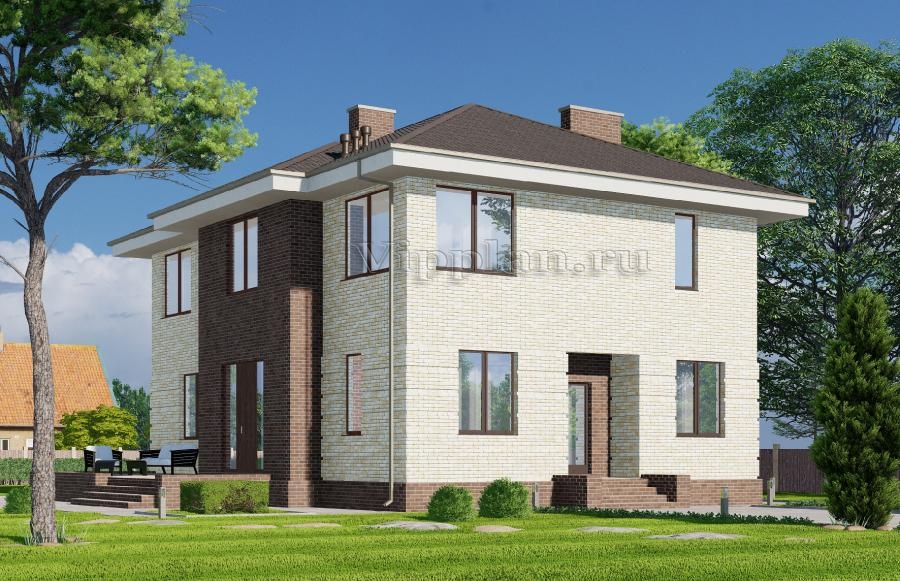 Двухэтажный дом с гостиной-столовой и четырьмя спальнями