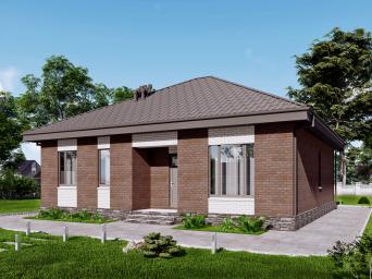 Одноэтажный дом с большой гостиной и двумя спальнями