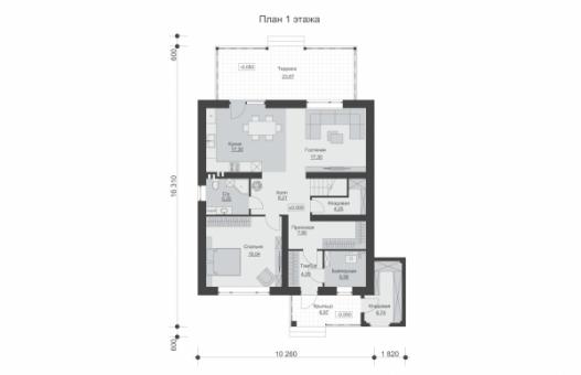 Двухэтажный дом с четырьмя спальнями и террасой